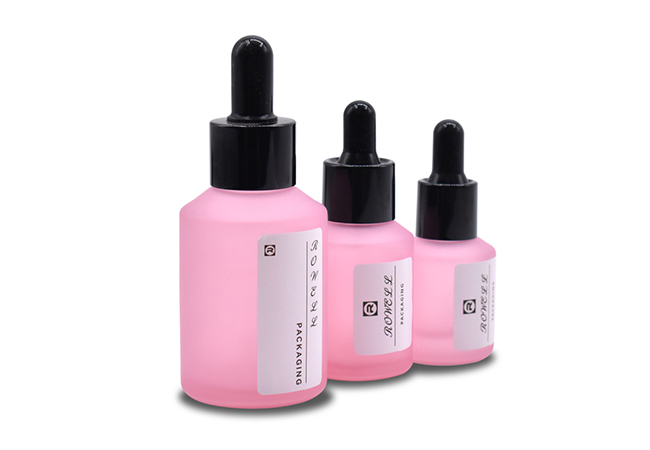 Matte Pink Glass Serum Bottle