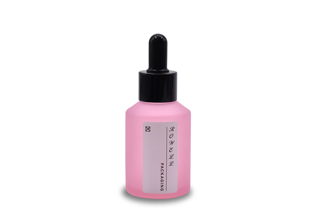 Matte Pink Glass Serum Bottle