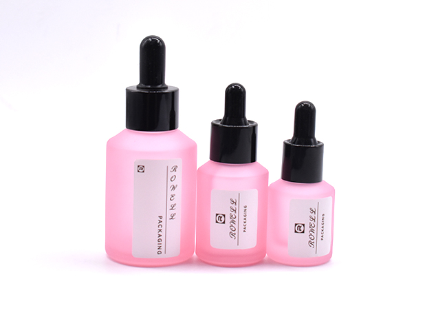 Matte Pink Glass Serum Bottle